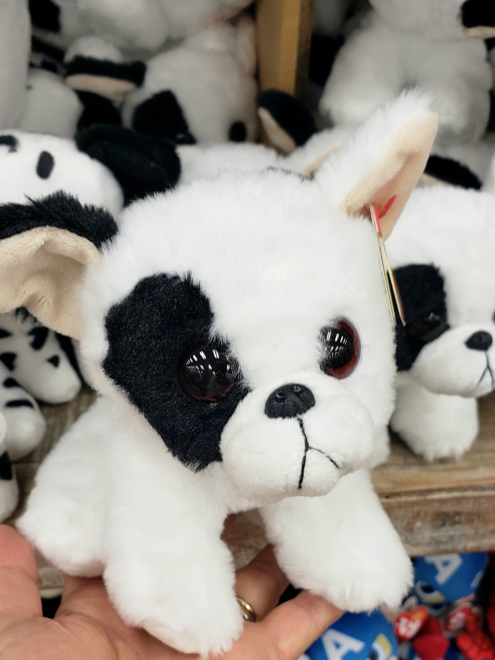 Ty White & Black Plush Puppy Dog Toy